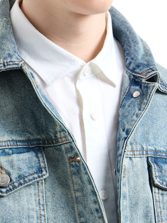 Long-sleeved Linen Shirt White
