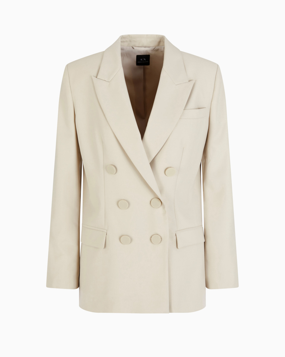 アウターその他 ARMANI EXCHANGE Woman Blazer Ivory XW000220AF10855 U1095 Armani Exchange Women's Blazer Beige XW000220AF10855-U1095