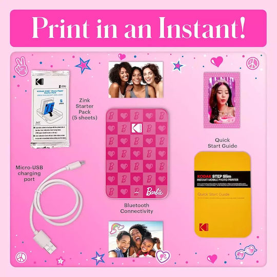 Kodak x Barbie Iconic Έγχρωμoς Εκτυπωτής Zink
