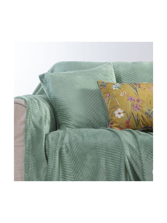 Nef-Nef Homeware Sofa Cushion Dakari Fleece Green 45x45cm.
