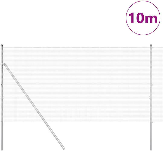 vidaXL Wire Fencing Galvanized Set Gray 1.4x10m