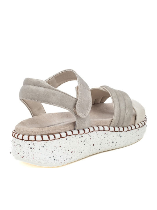 Damen Flache Sandalen Beige