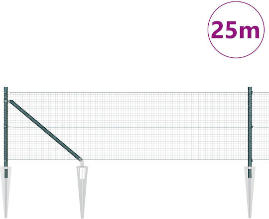 vidaXL Plasă de sârmă cu Îmbrăcăminte din PVC Module Verde 0.4x25m