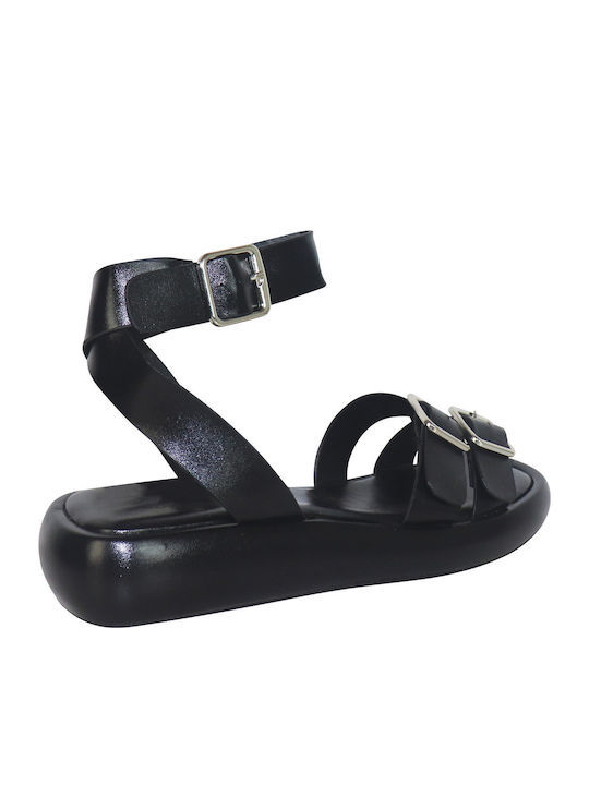 Sandale Casual Damă Anatomici Flatforme Negre