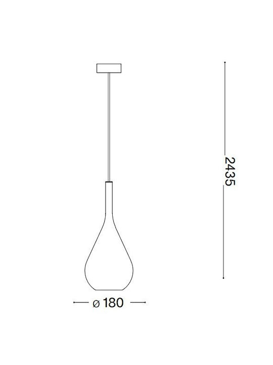 Ideal Lux Pendant Light Copper 18cm