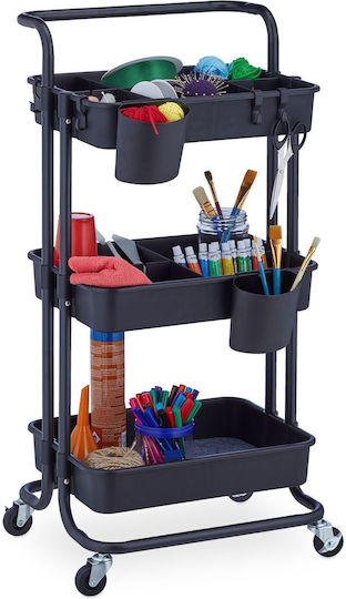 Relaxdays Metallisches Lebensmittelregal 3 Ebenen Schwarz 10042504 Relaxdays Metallisches Lebensmittelregal 3 Ebenen Schwarz 10042504