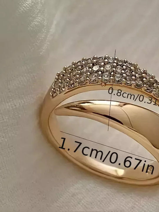 Femeie Inel cu Zirconiu Placat cu aur