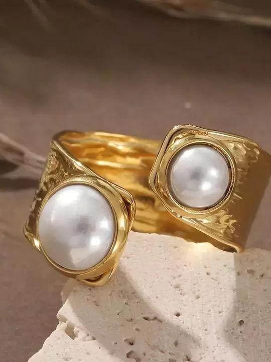 Damen Ring aus Stahl Vergoldet