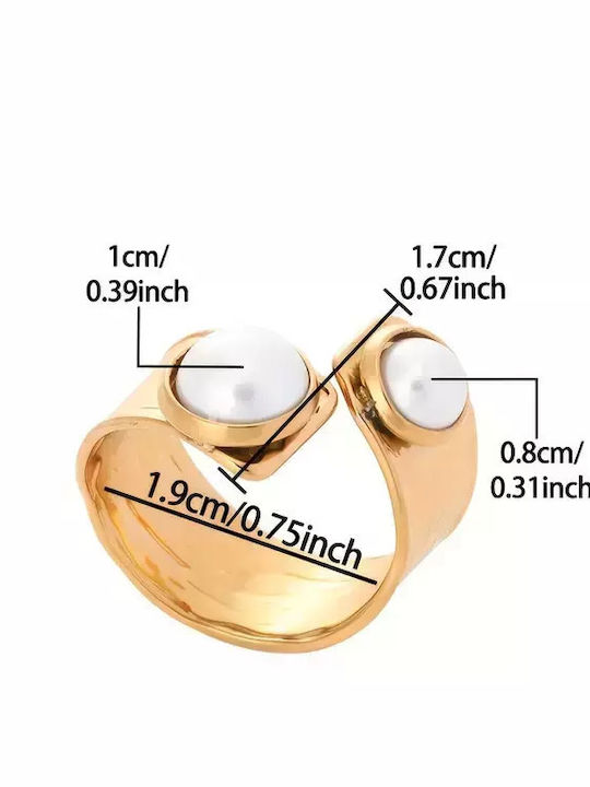 Damen Ring aus Stahl Vergoldet