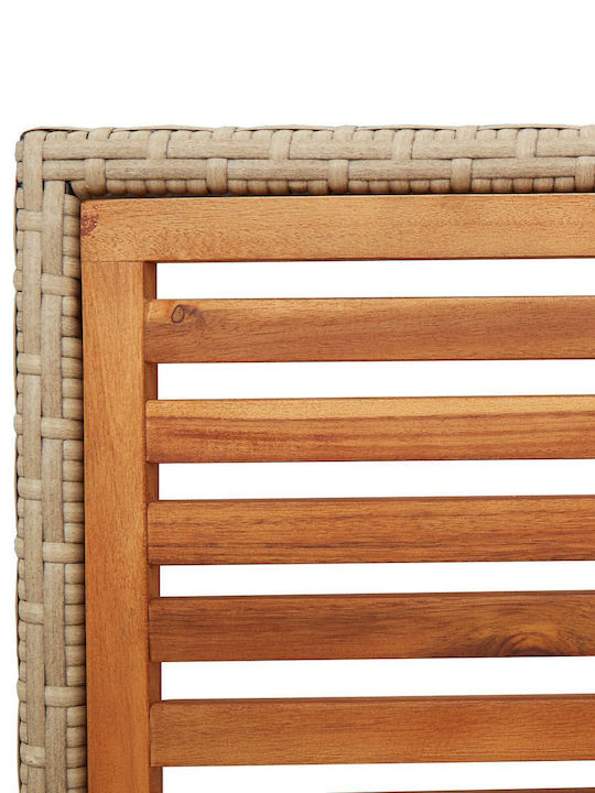 Outdoor-Stuhl Rattan Garten Beige mit Kissen 2Stück 54x56x90εκ.