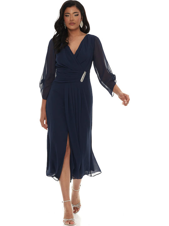 Summer Midi Dress for Wedding / Baptism Blue