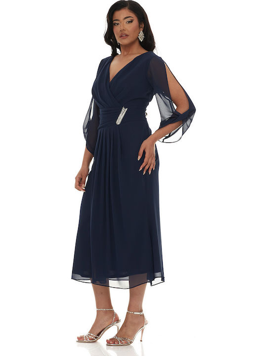 Summer Midi Dress for Wedding / Baptism Blue