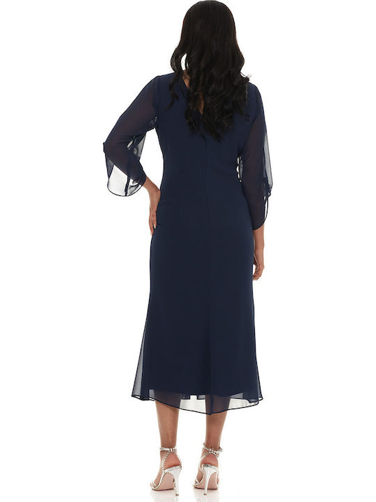 Summer Midi Dress for Wedding / Baptism Blue