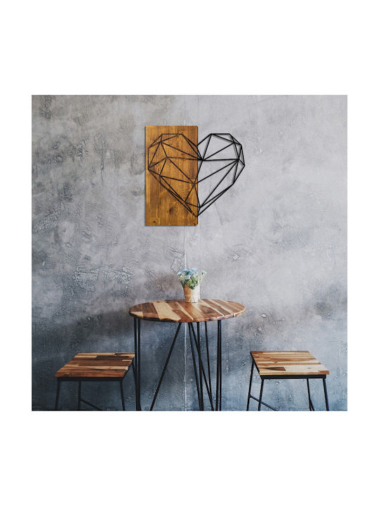 Pakketo 3D Mixed Art Helie Black Wooden Wall Decor 58x3x58cm