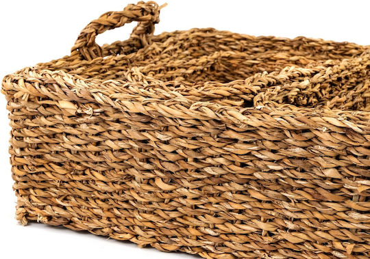 Σετ Διακοσμητικά Καλάθια Rattan με Χερούλια Καφέ 40εκ. 5τμχ