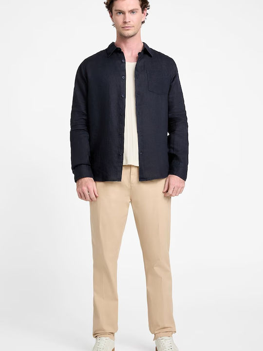 Guess Linen Shirt Blue