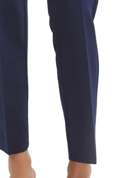 Damen Hoch tailliert Stoff Hose Navy