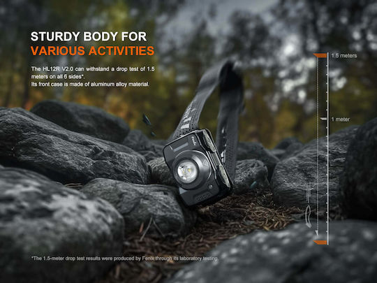 Fenix Rechargeable Headlamp LED IP66 with Maximum Brightness 500lm White