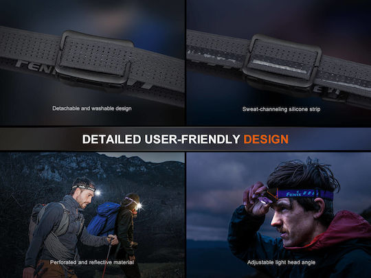 Fenix Rechargeable Headlamp LED IP66 with Maximum Brightness 500lm White