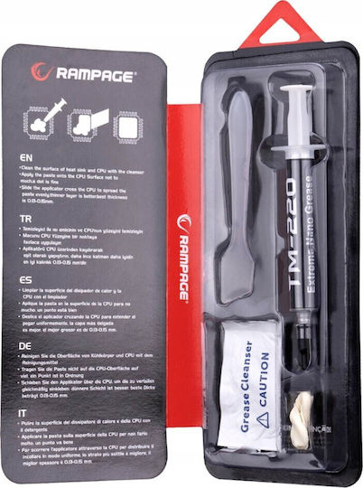 Θερμαγώγιμη Πάστα Rampage Tm-220 – 2g Αγωγιμότητα 11w/m.k + Σπάτουλα Ipa