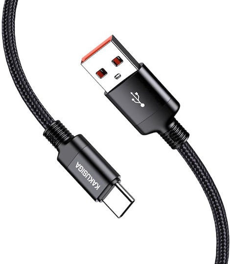 Kakusiga Geflochten USB 2.0 Kabel USB-C männlich - USB-A 15W Schwarz 1m (KSC-970-C-BK)