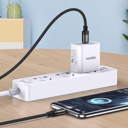 Kakusiga Geflochten USB 2.0 Kabel USB-C männlich - USB-C 60W Schwarz 1m (KSC-970-CC-BK)