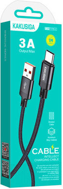 Kakusiga Geflochten USB 2.0 Kabel USB-C männlich - USB-A 15W Schwarz 1m (KSC-970-C-BK)