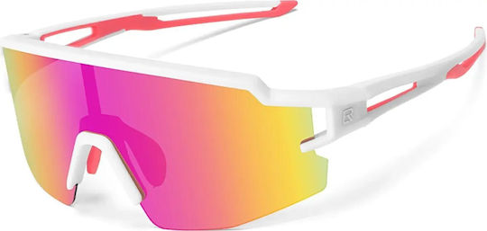 Rockbros Cycling Glasses with White Frame & Polarized Lenses