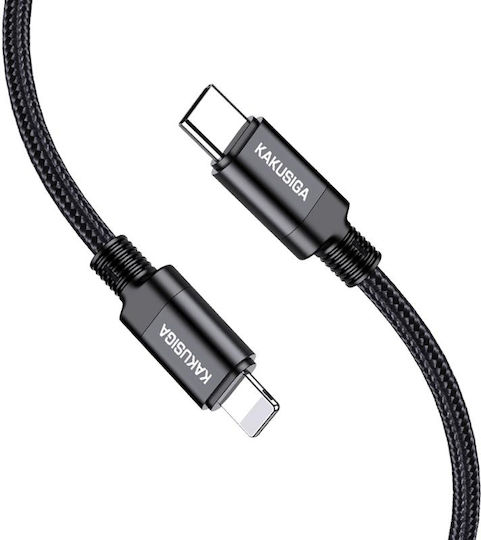 Kakusiga Geflochten USB-C zu Lightning Kabel 27W Schwarz 1m (KSC-970-LC-BK)
