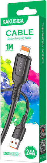 Kakusiga USB-A to Lightning Cable 12W Μαύρο 1m (KSC-805-L-BK)