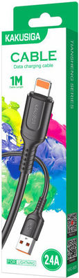 Kakusiga USB-A to Lightning Cable 12W Μαύρο 1m (KSC-805-L-BK)
