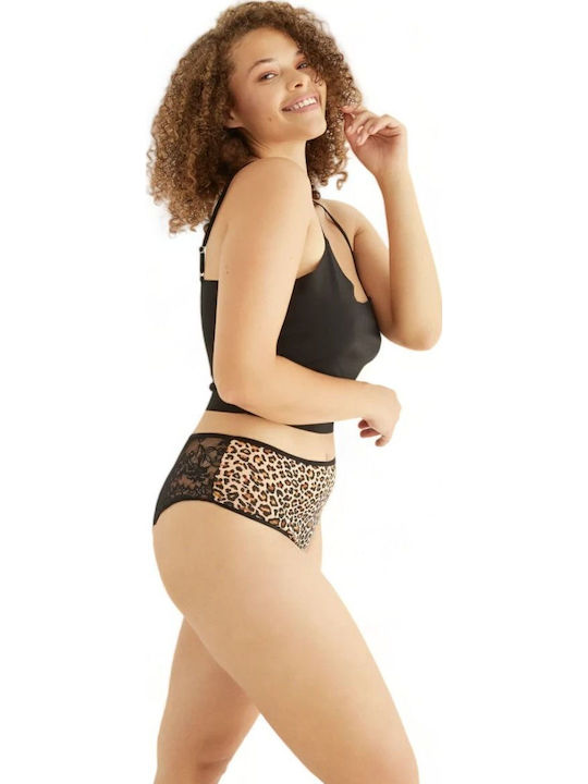 Βαμβακερά High Waist Women's Brazil MultiPack with Lace Black