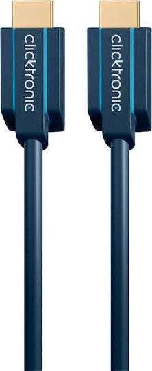 Clicktronic HDMI 2.1 Ultra High Speed 48Gbps 4K 120Hz HDR VRR Angle Cable HDMI male - HDMI male 2m Μπλε