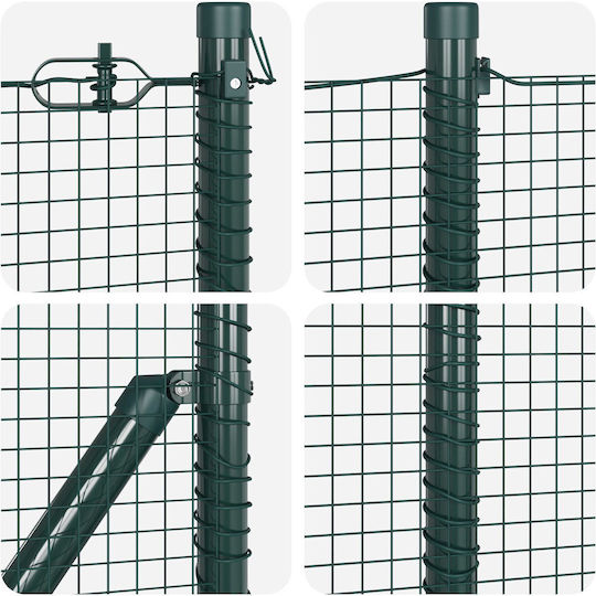 vidaXL Wire Fencing Galvanized Set Green 0.5x10m