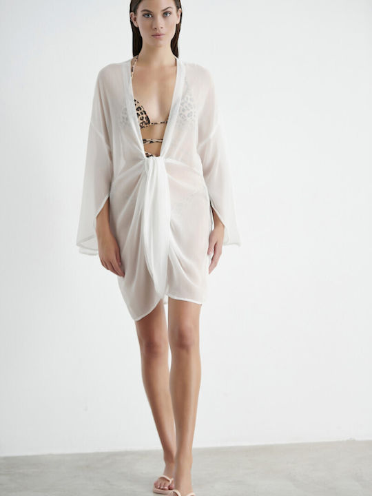 Blu4u Women's Mini Caftan Beachwear White