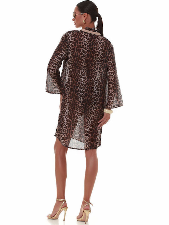Bluepoint Women's Mini Caftan Beachwear Animal Print
