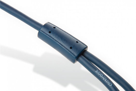 Clicktronic Кабел За Звук 3,5 мм Мъжки - 2x RCA Мъжки Син 7,5 м Със Златни Жак Конектори