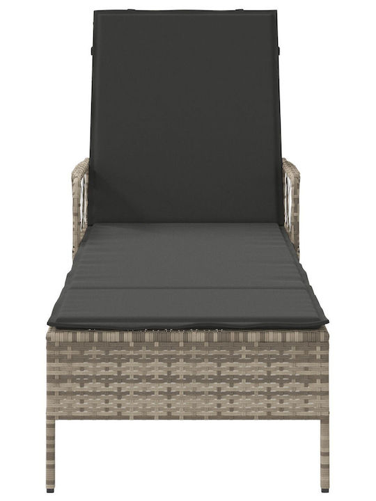 Ξαπλώστρα Rattan Γκρι 157x55x92εκ.
