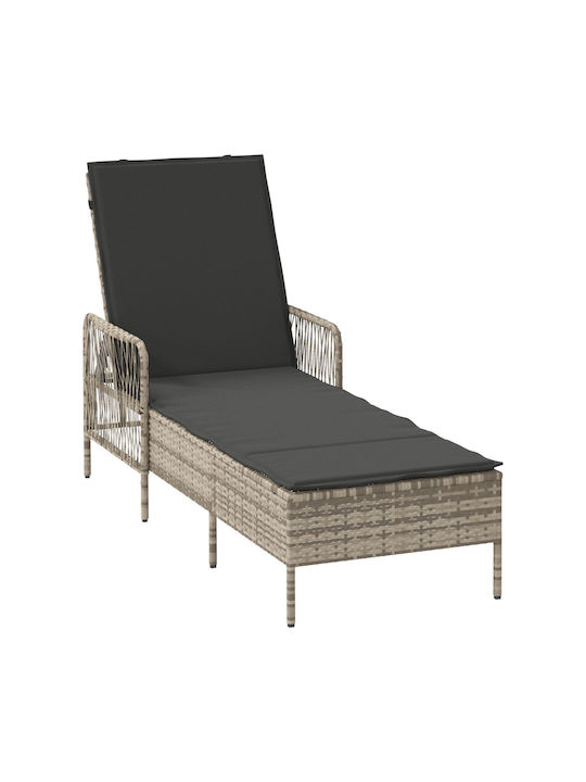 Ξαπλώστρα Rattan Γκρι 157x55x92εκ.