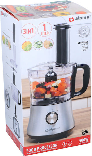 Alpina Appliances Multifunctional Food Processor 500W with Pot 1lt and Jug Blender