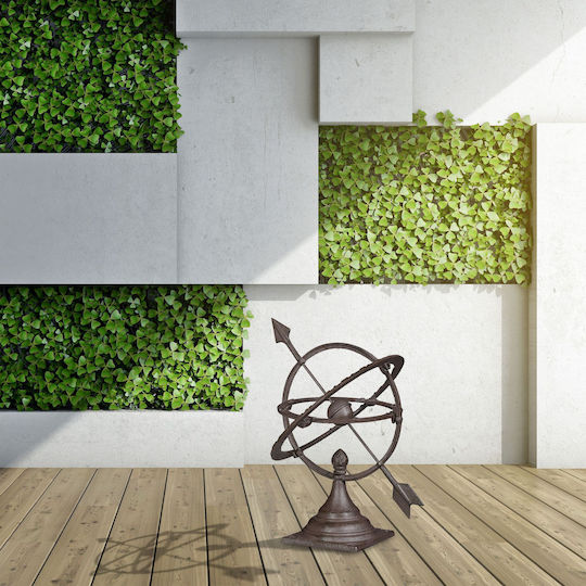 Ceas solar decorativ de grădină antic cu cifre romane 1 8 6 12 42 X 33,5 X 32 cm maro
