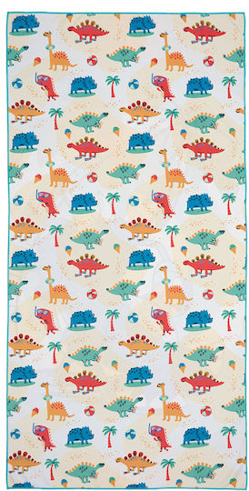 Kentia Float Kinder-Strandtuch Hellblau Dinosaurier 140x70cm
