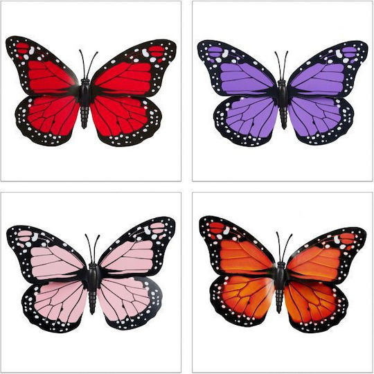Set 36 Fluturi Decorativi de Grădină Relaxdays Multicolor PVC Metal 6.5 X 1-12 X 7 Cm