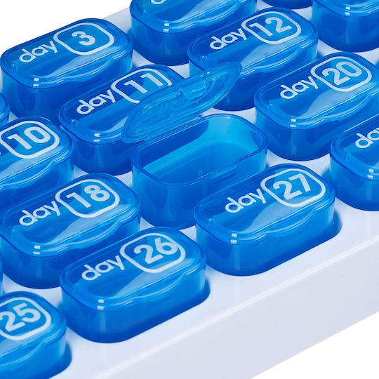 Set aus 2 Medikamentenboxen, unterteilt in 31 Tage, Blau Grün