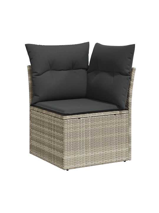 Corner Outdoor Sofa Rattan with Cushions 55x55x69cm