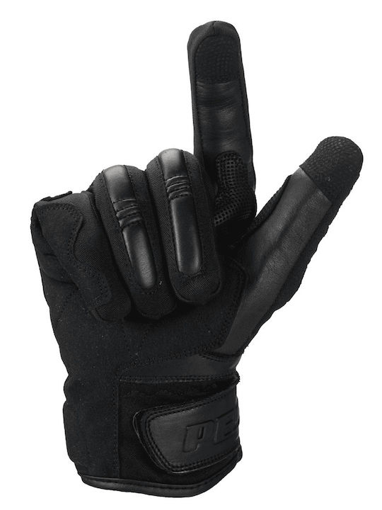 Winter Herren Motorradhandschuhe Leder Wasserdicht Schwarz