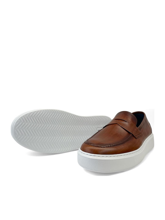 Δερμάτινα Ανδρικά Loafers σε Καφέ Χρώμα