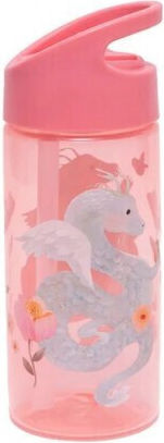 Petit Monkey Kids Water Bottle Dragon Plastic with Straw Pink 380ml