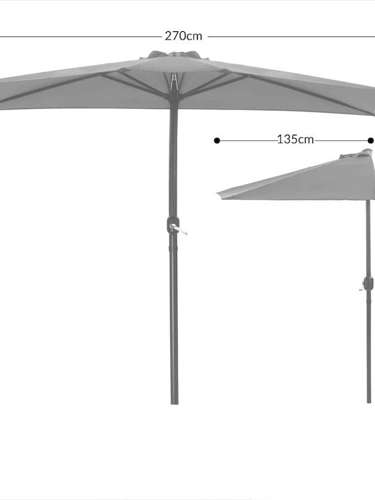 Umbrelă Rotundă Metalică Ecru Φ2.7m