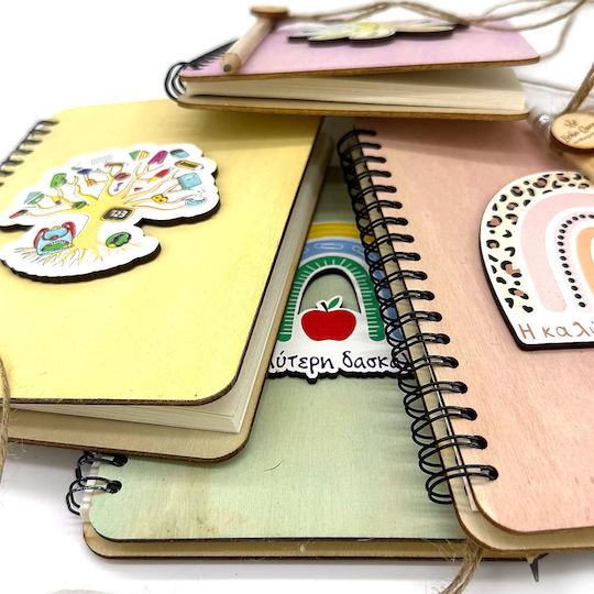 Lilac Wooden Notebook for Teacher Margarita